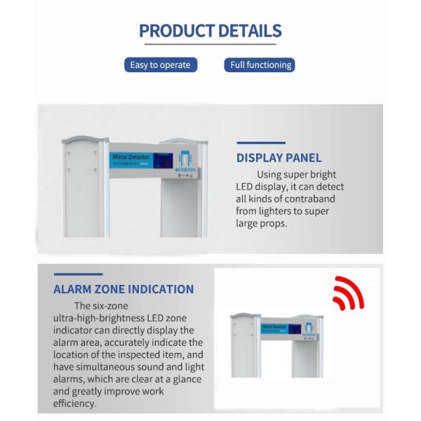 33 Zones Touch Screen Metal Detection Gate , High Strength Materials Fireproof Walk Through Metal Detector