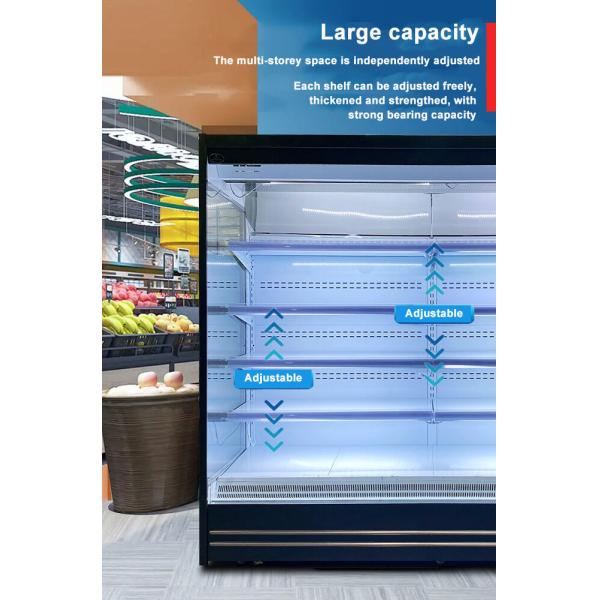 Supermarket Air Curtain Multi Deck Open Front Standing Display Cooler