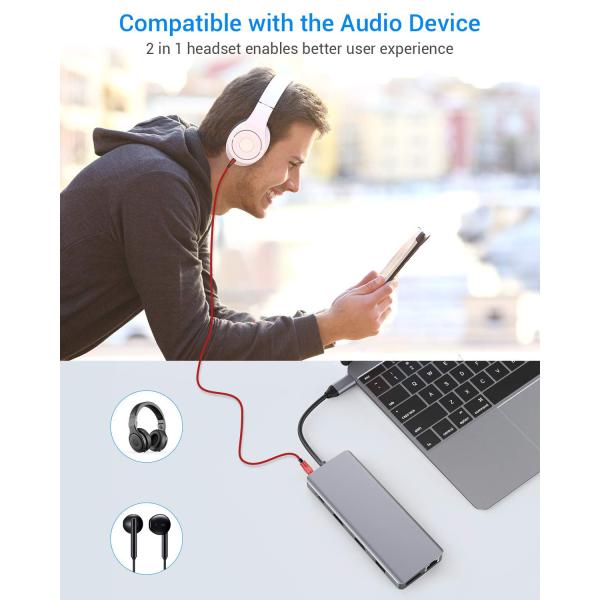 11-in-1 USB-C Hub for MacBook Pro with 4K HDMI 100W PD USB 3.0 SD/TF Card Reader