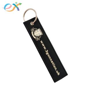 Quality Custom Design Logo Woven Keychain Polyester Material For Promotion Gifts for sale