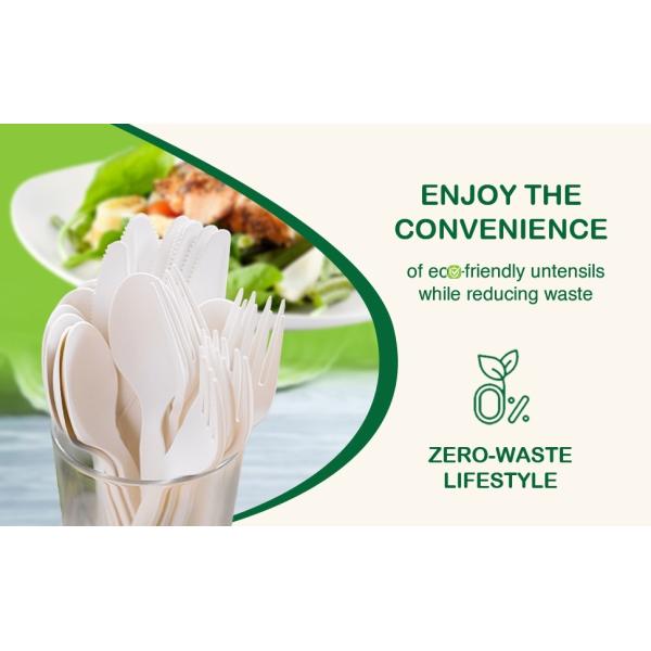 compost plastic kitchen set plates products paper wooden bamboo cutlery utensils spoon forks eating