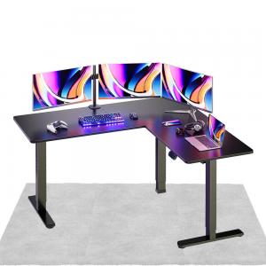 Quality Ergonomic Electric L Shaped Standing Desk With Dual Motor Memory Setting Operation Panel for sale