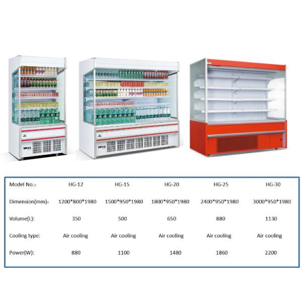 Stainless Steel Durable Open Multideck Fridge , Anticorrosive Fruit Display Cabinet