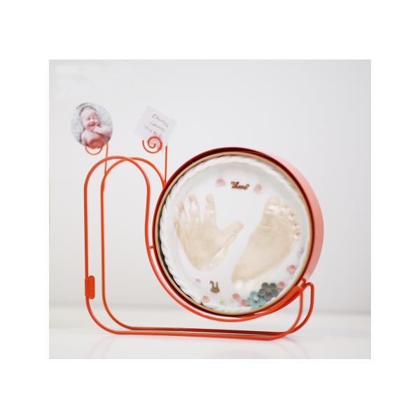 Round Shape Baby Handprint Tin Custom Color Ornament Tin Box Shower Gift