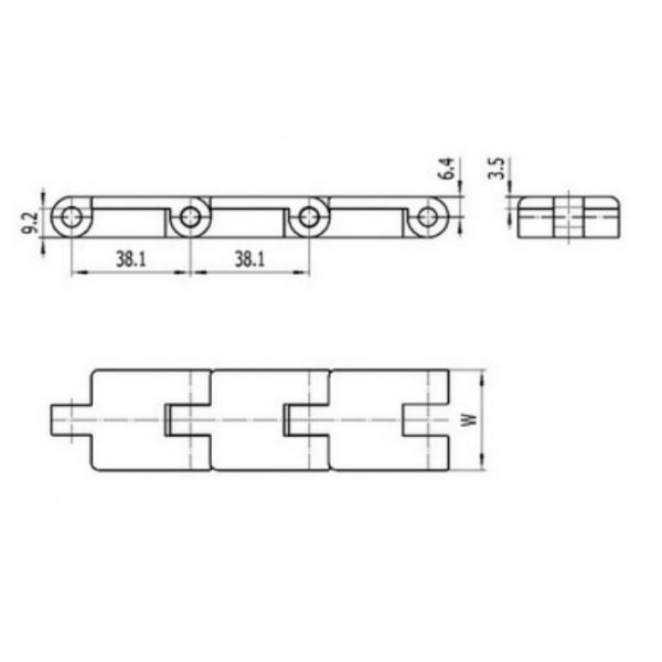 OEM Thermo Plastic Modular Belt Straight Run Single Hinge Plastic Chain Plate