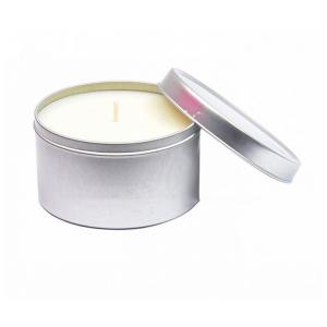 China Gold Sliver Scented Soy Tin Can Candle In Bulk 5.5oz on sale