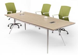 Quality Modern Oval Meeting Table Melamine Faced MDF Board Material With Metal Frame for sale