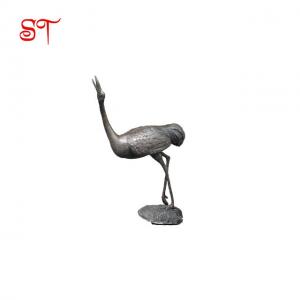 China Outdoor animal sculpture Grus Leucogeranus White Crane Modern Garden Animal Sculpture Bird Copper Metal Sculpture on sale