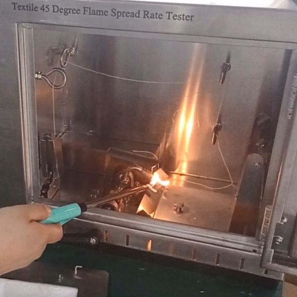 45-degree flame spread rate burning test machine ASTM D1230