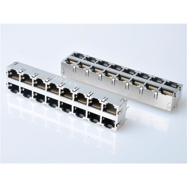 HULYN RJ45 jacks，Shielded RJ45 Modular Jack Connector, Top Entry, 2x8 Ports,RJ45 connector