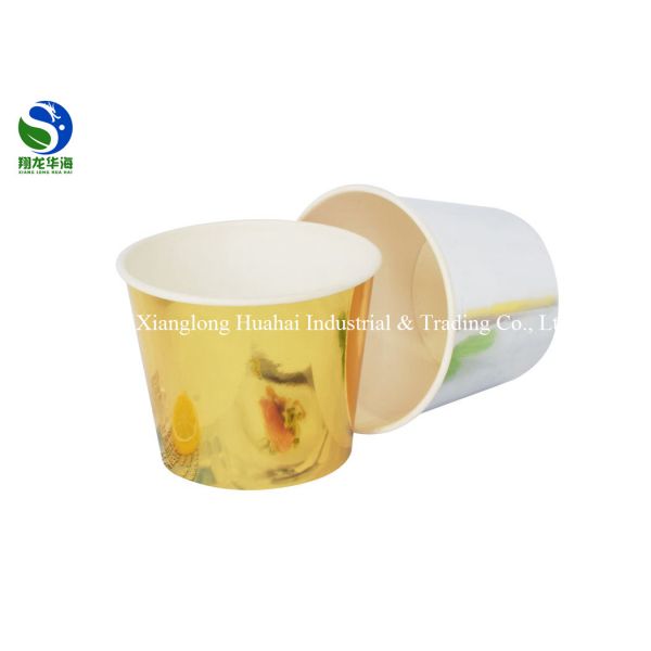 Large capacity take away custom printed white disposable food fried chicken wings paper bucket with lid
