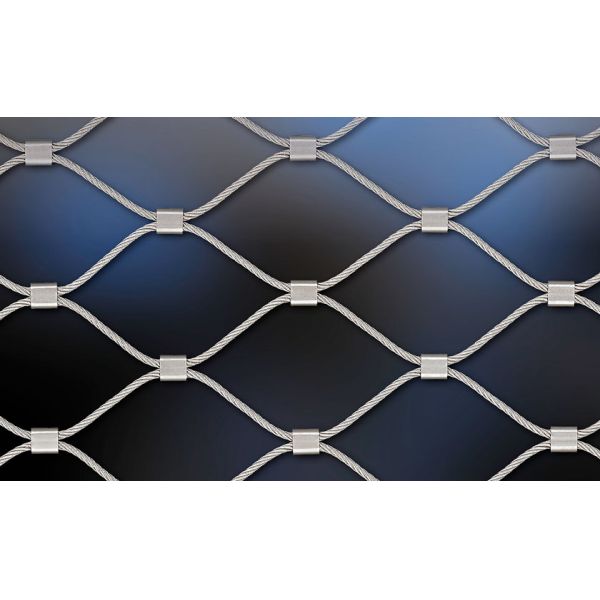 Seamless Ferruled 1.5 mm wire rope 60 mm eye size balustrade security wire rope mesh net