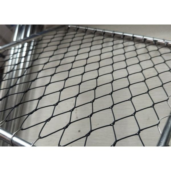 SS304 Grade Black Oxide Ferrule Rope Mesh 25mm For Zoo Protect Fence Net