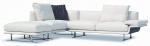 Custom Full Size White Leather Modern Sofa Sleepers with Chaise for Home