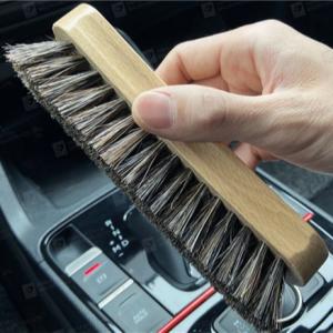 Quality Horsehair Solid Beech Wood Handle Cleaning Brush 12x5.7x4cm for sale