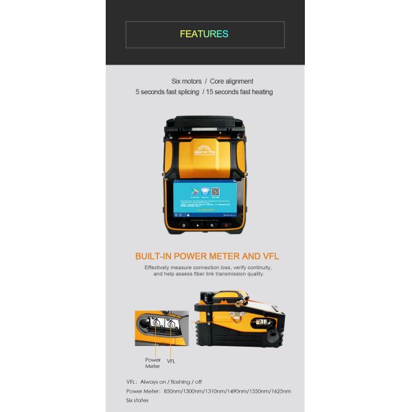 Automatic Heating Fiber Optic Fusion Splicer With 5 Inch Display Screen