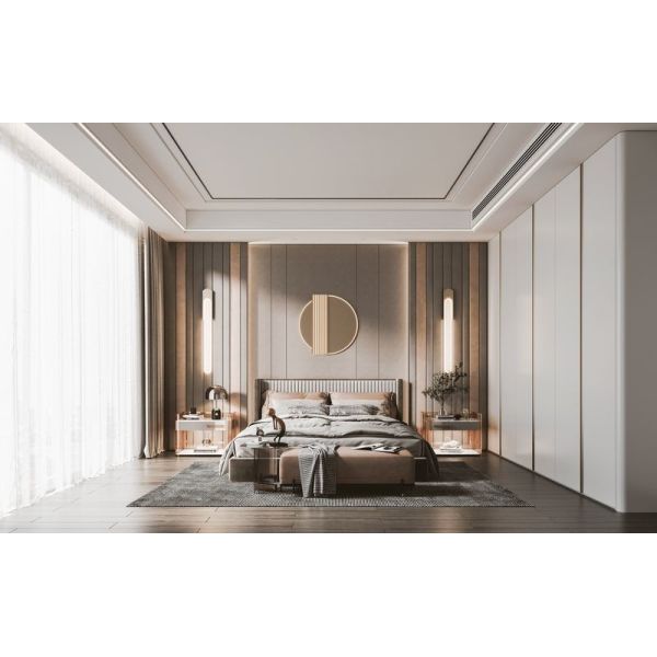 Luxurious Cream White Wardrobe With Gold-Accented Elegance High Durability