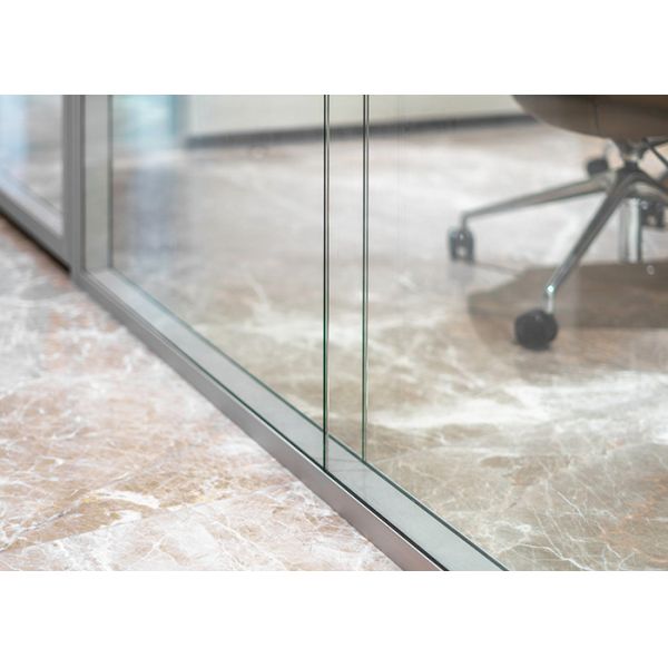 60mm Aluminum framed frameless single and double glass partition wall available Modern Workspaces