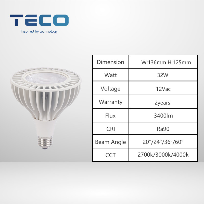3400lm PAR38 Led Lamps High Power 32w 2700k Very Warm White Spotlight For Outdoor