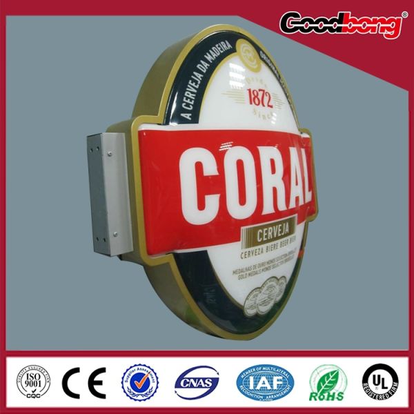 Newest Design Round Light Box Acrylic Signage Double Sided