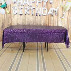 Whole Sale Tablecloths Gold Black Color Birthday Party Glitter Sequin Tablecloth