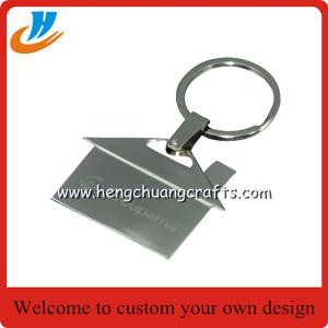 China House shaped metal keychain/key holder, house shape keychain with custom logo on sale
