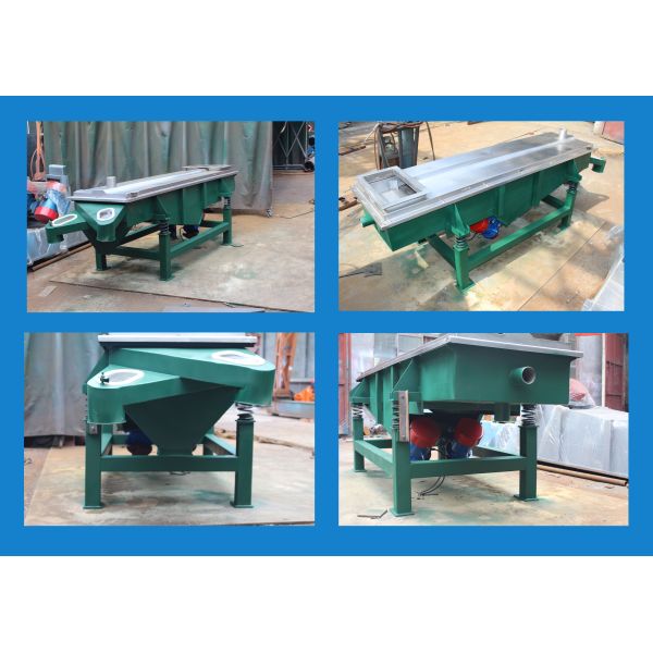 Grain Stainless Steel Linear Vibrating Screen 2 Vibration Motor Driving Force