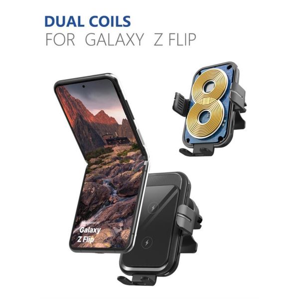 Universal 360 Degree Rotation Automatic Clamp Air Vent Car Mount Cradle Cell Phone Holder for Samsung Z Flip