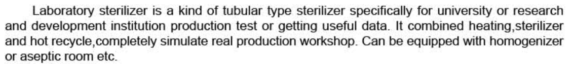 Mini LaboratoryTubular Type Sterilizer