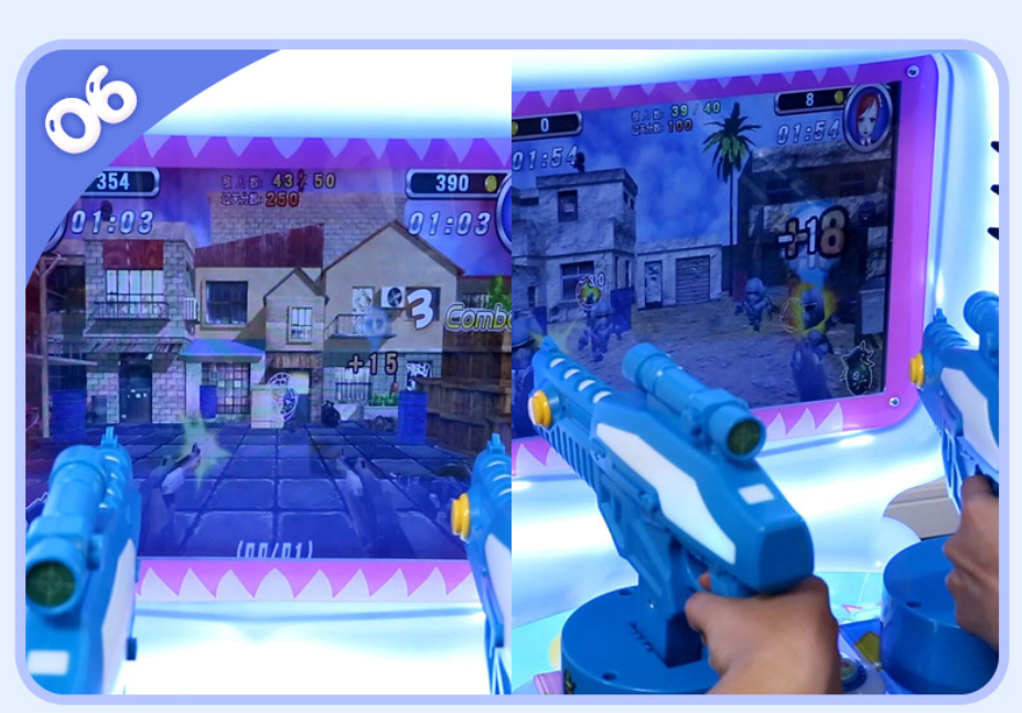 17inch Screen Kids Game Machine Shark Baby Double Gun Shooting Arcade Games