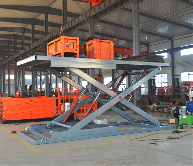 Electric Motor Hydraulic Scissor Car Lift For Home Use Garage 3T 3M