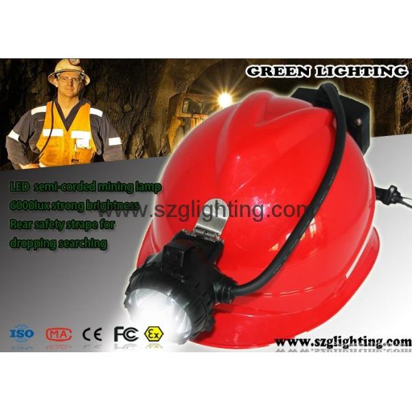 6.4Ah Big Capacity Coal Mining Lights Anti Explosive IP68 Semi Corded Caplamp