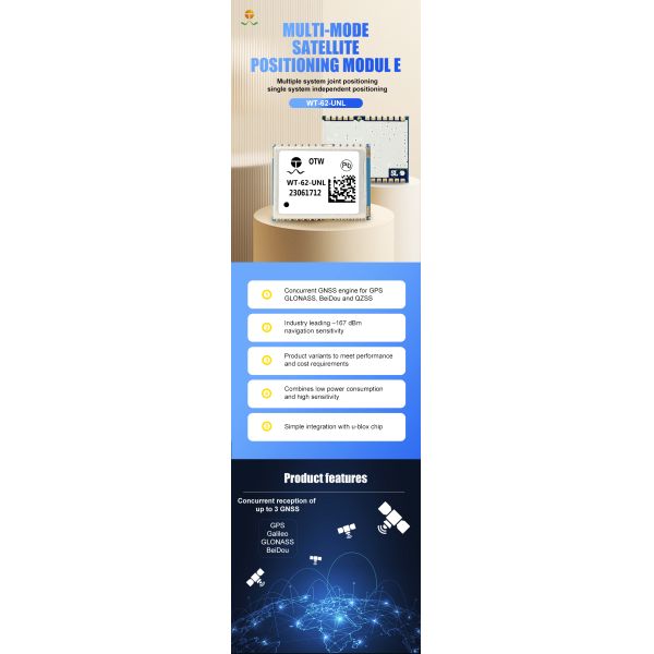 WT-62-UNL Micro GPS Tracker Module with UART+TTL Output for Vehicle Tracking