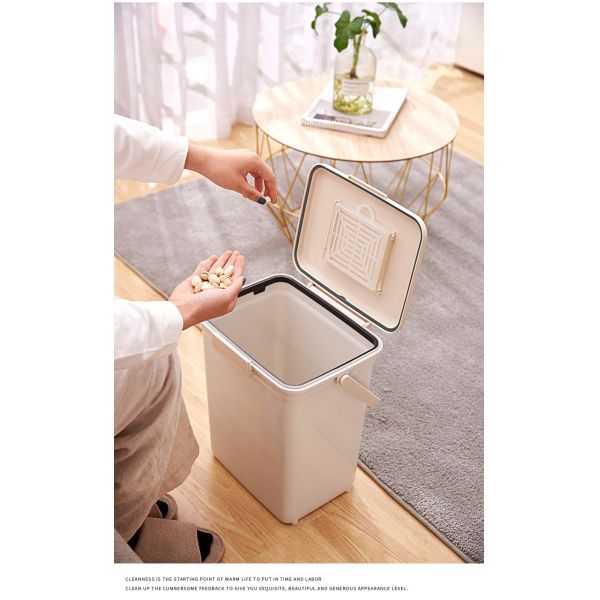 Sealed Garbage Can Rectangular Bathroom Lock Garbage Can Deodorant Moisture-proof Baby Diaper Storage Bucket with Handle
