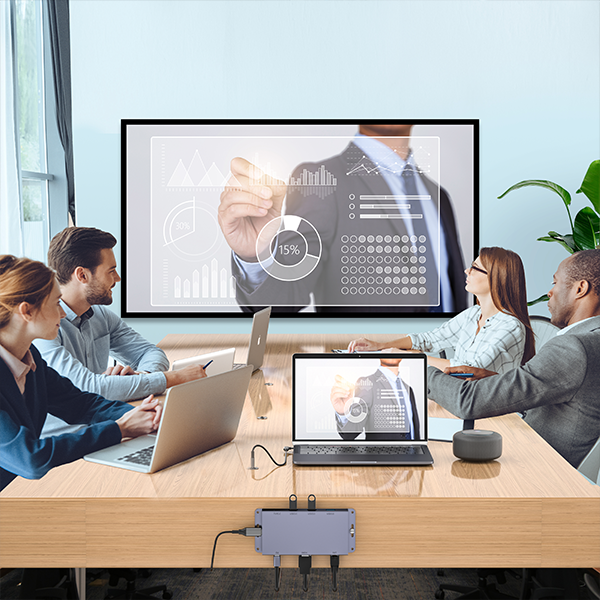 HUB21 USB C 3 Gen HUB For Conference System With Dual HDMI 4K60hz Output