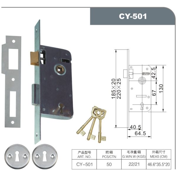 SN GP CP AB Finish Mortise Key Lock Deadlatch Type for Long-Lasting Security