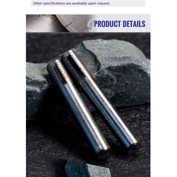 Sintered Beads Engraving Bit for CNC Stone Milling Bottom Slotted in Technical Design