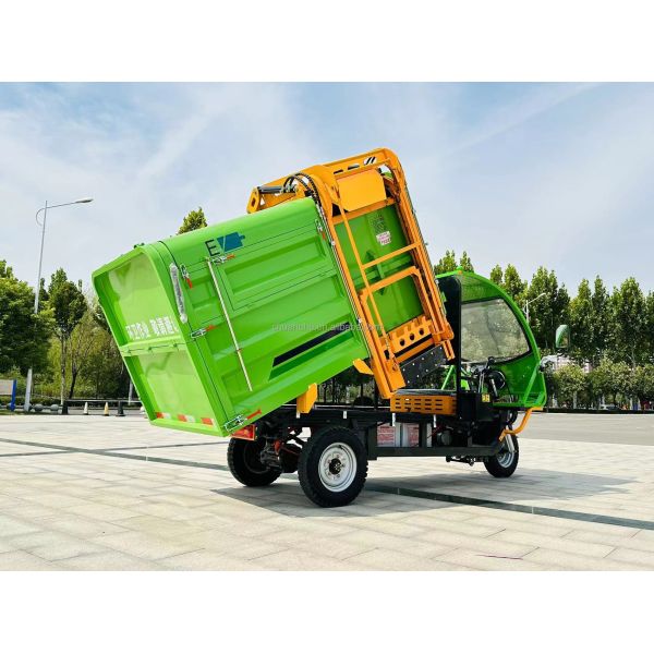 Pure Electric Energy Type Side Loading Road Cleaning Machine Garbage Collection Truck Can Cleaner