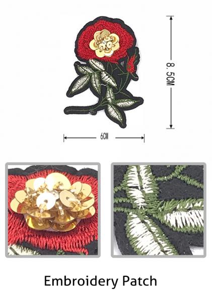 Textile Embroidery Stitches,Vintage Flower Embroidery Patch#C10001