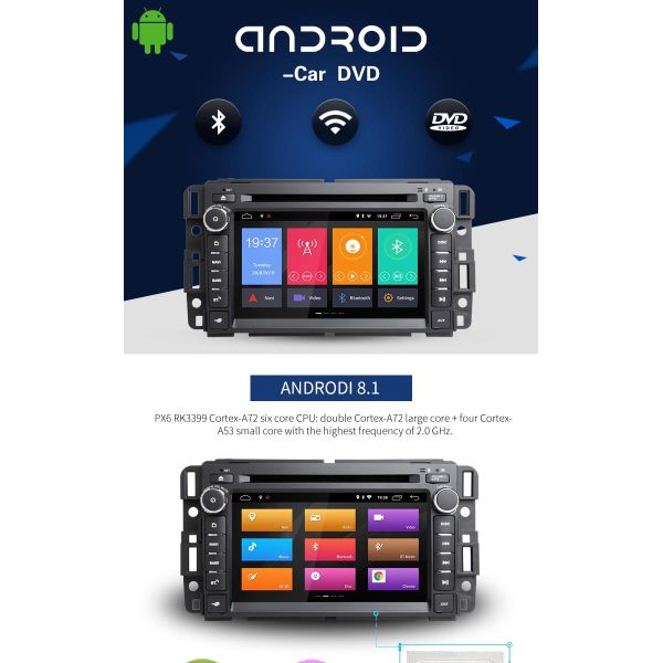 GPS Navigation Android Radio Car Stereo , Buick Car Double Din Dvd Player Equipped Mirror Link