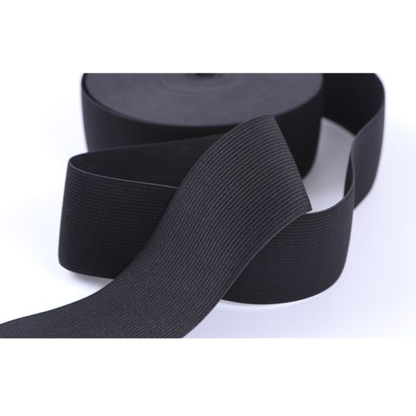 Large Stock Cheap 2 Inch Black Polyester Knitted Elastic For Garment