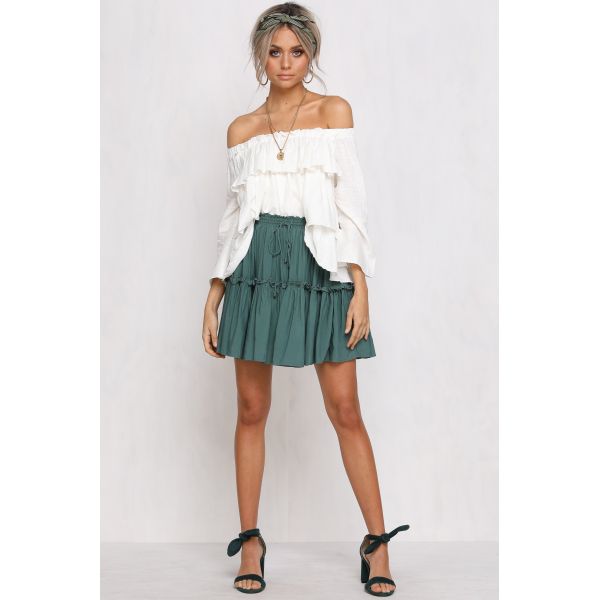 Womens Tops Blouses 2018 Off Shoulder Ruffle Top In White