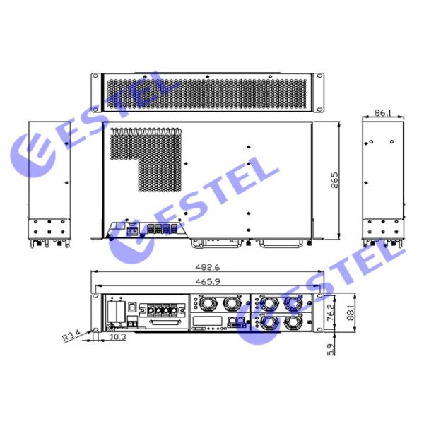 High Performance Telecom Rectifier System , Embedded Power System 90~280Vac 128～396Vdc