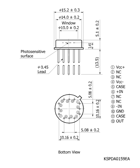 S8746-01 Silicon Pin Photodiode Preamplifiers Infrared Photoelectric Sensor Integrated Resistor