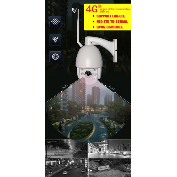 New 960P 4G WIFI IP Camera with 60W Mono Solar power panel 26Ah12V lithium battery HI3518E wireless security camera