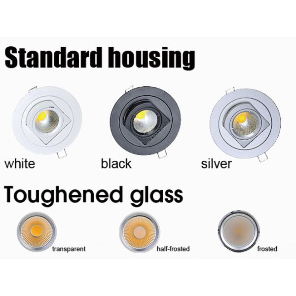 adjustable led downlight 20w 30w 40w 50w 60w SMD COB gimbal led downlight