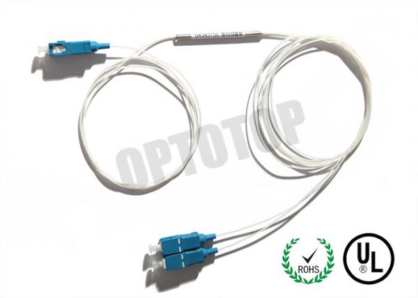 1310 / 1550nm 5 / 95 Fiber Optic Splitter White 1M In 1M Out With SC / UPC Connector