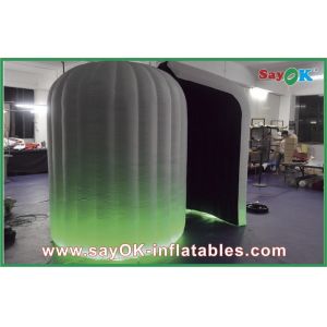 Quality Photo Booth Decorations Green Inflatable Photo Booth With LED Light For Commercail Advertising for sale