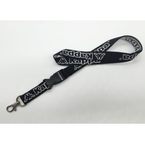 Quality Kappa Black White Color Custom Woven Lanyards For Any Company Logo for sale