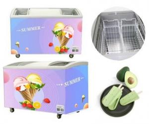 China Ice Cream Glass Door Chest Freezer 250L Sliding Door Chest Freezer on sale